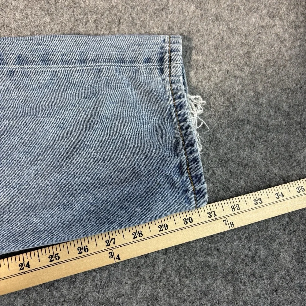 Levi's 505 Jeans Mens‎ 36x32 Straight Leg Light Wash Distressed Faded Blue Denim